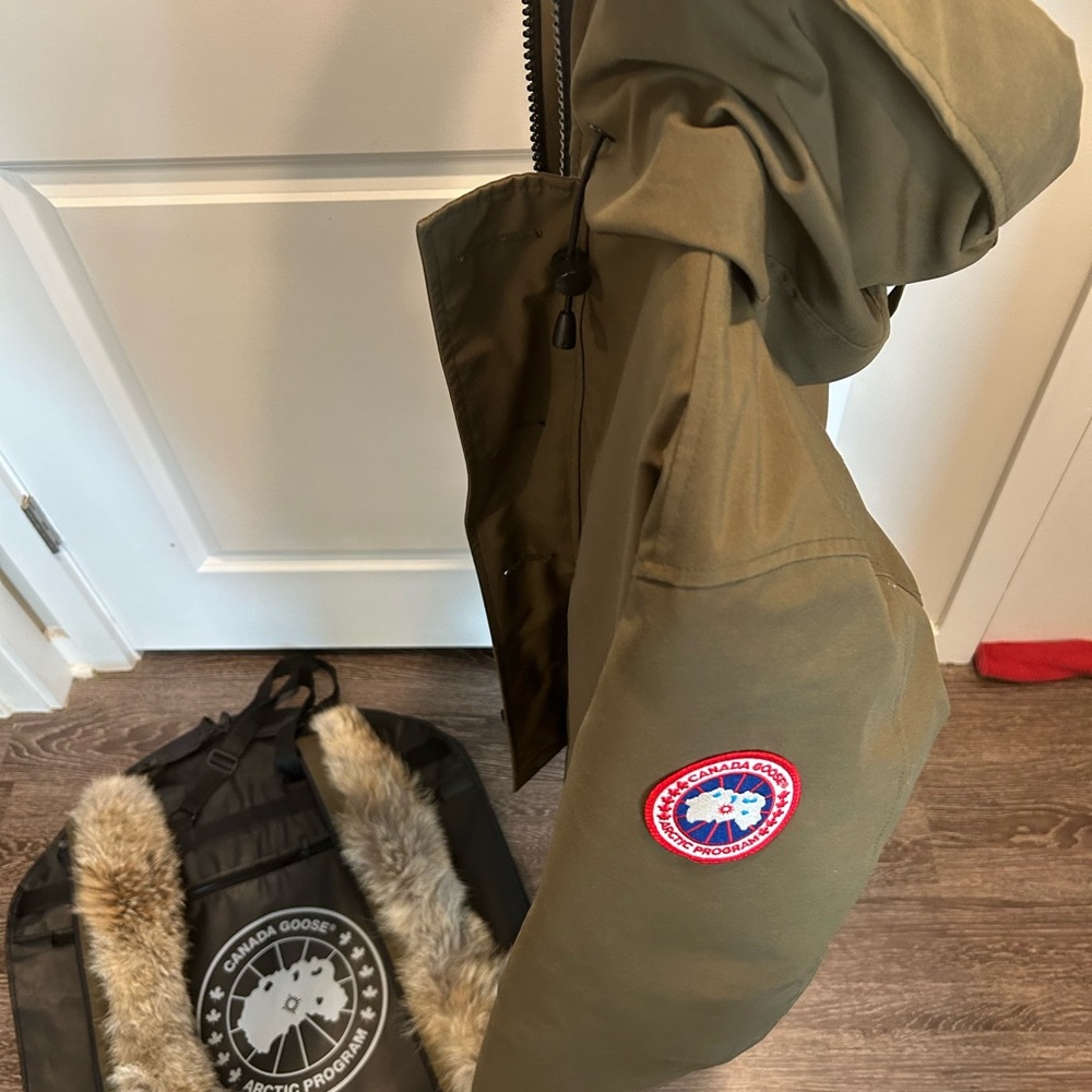 Canada Goose Olive Parka with Fur Trim